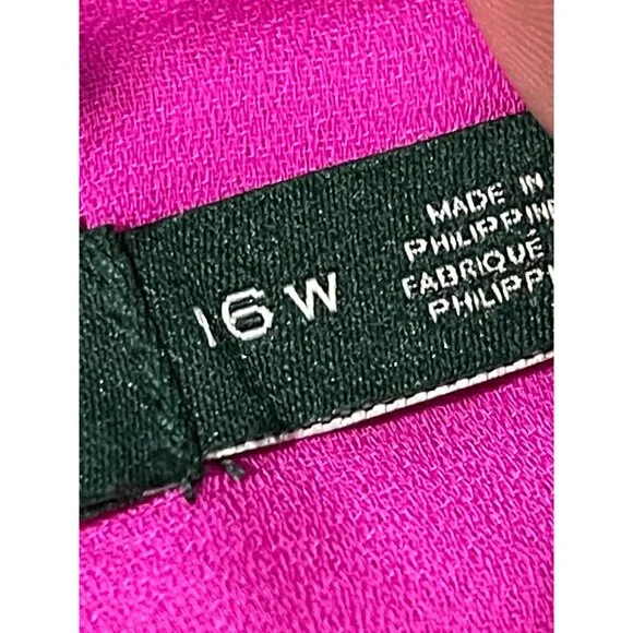 Ralph Lauren Womens Sleeveless Pink Dress 16W Polyester Blend - Picture 7 of 14